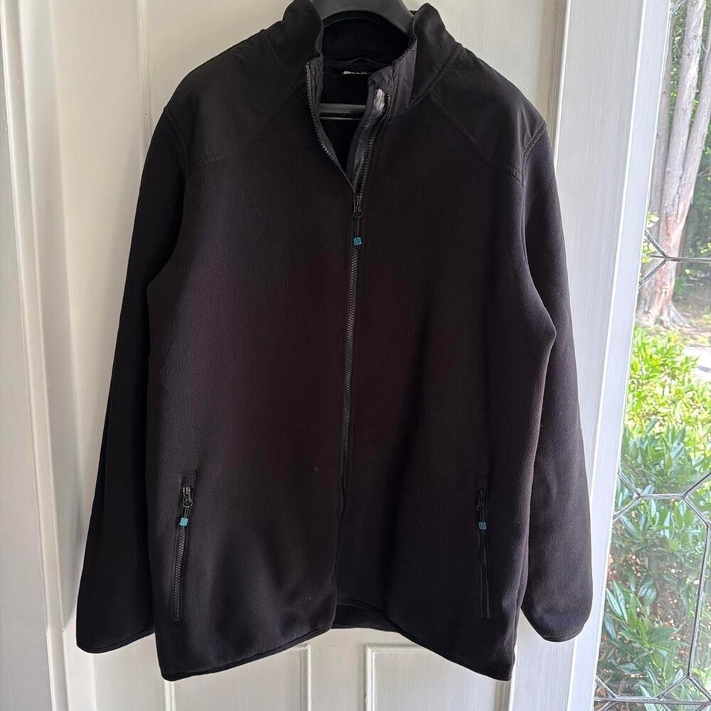 Crivit Black fleece jacket with zip pockets mens XL #outdoor #athletic